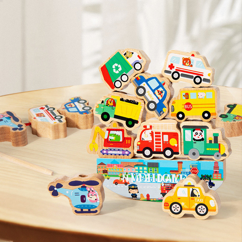 韩国ins儿童早教动物交通二合一穿绳串珠积木平衡叠叠乐益智玩具,玩具/童车/益智/积木/模型,其它早教玩具类,淘宝优惠券,粉丝福利购,淘宝优惠卷