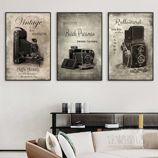 照相机装饰画怀旧复古影楼灯箱挂画传媒影视工作室影棚摄影机壁画