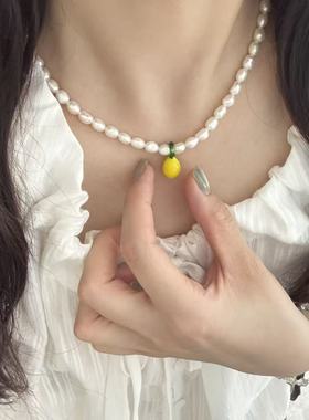 S925银小梨子淡水珍珠项链