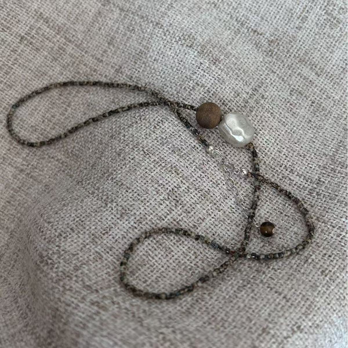 眼观S925银新中式风沉香木项链