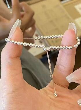 S925银圆珠抽拉款手链