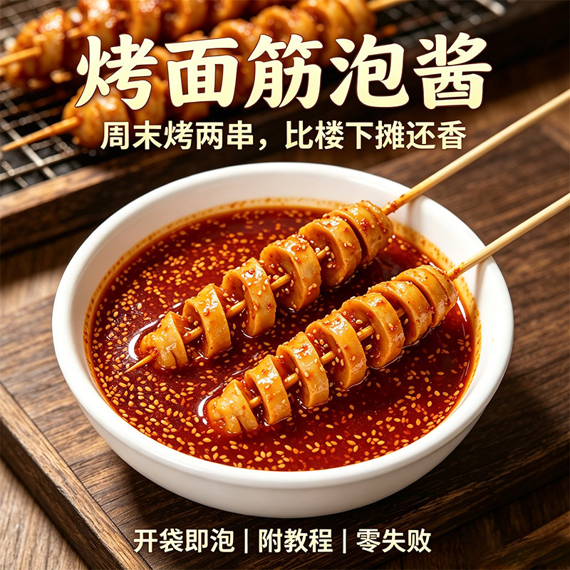 烤面筋麻香红油泡酱家用泡料麻香红亮挂酱杏鲍菇豆干刷料腌料烤艺