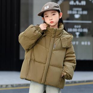 儿童羽绒服女童短款韩版女孩宽松加厚白鸭绒冬装童装保暖外套