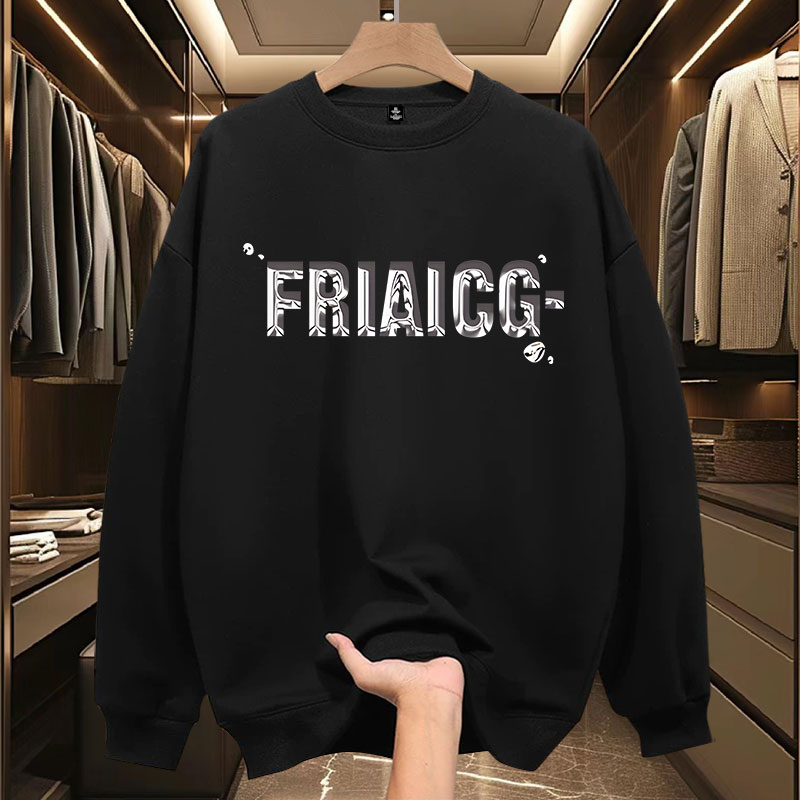 2025新款男士卫衣高级感圆领纯棉打底衫秋冬加绒上衣