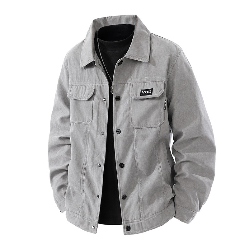 Yishion以纯鹿皮绒外套男装翻领休闲夹克秋冬新款潮流美式上衣服