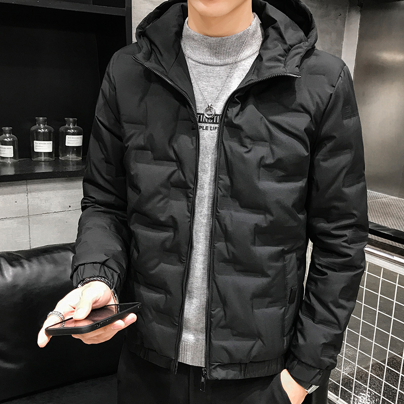 白鸭绒羽绒服外套男装秋冬新款保暖连帽夹克冬装上衣