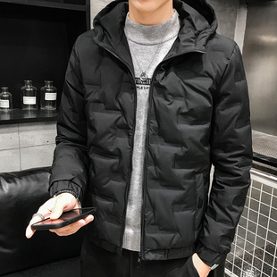 白鸭绒羽绒服外套男装秋冬新款保暖连帽夹克冬装上衣