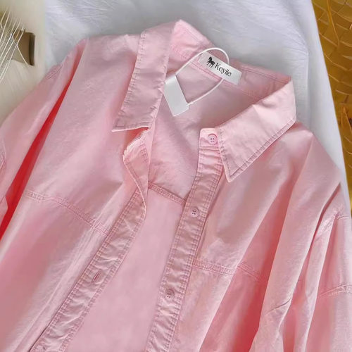 Light Luxury Pure Cotton Shirt Women's Long Sleeve Outerwear