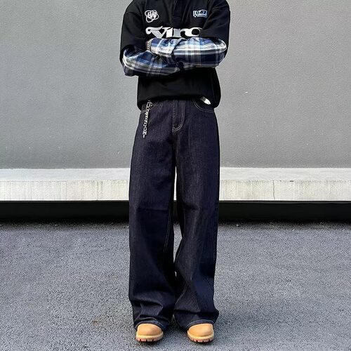 Versatile Denims Pants Loose Jeans Baggy Trousers美式潮牌