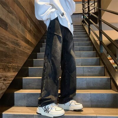 versatile denims pants loose jeans baggy trousers新款牛仔裤