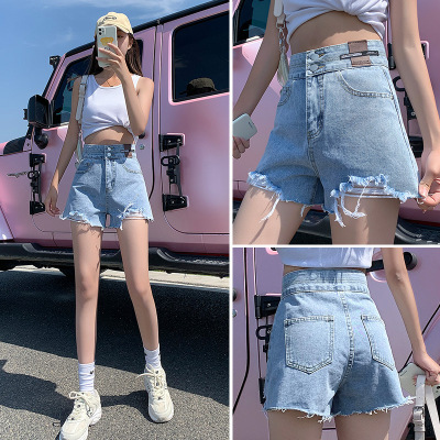 jeans shorts wide leg denim pants short trousers牛仔短裤女夏