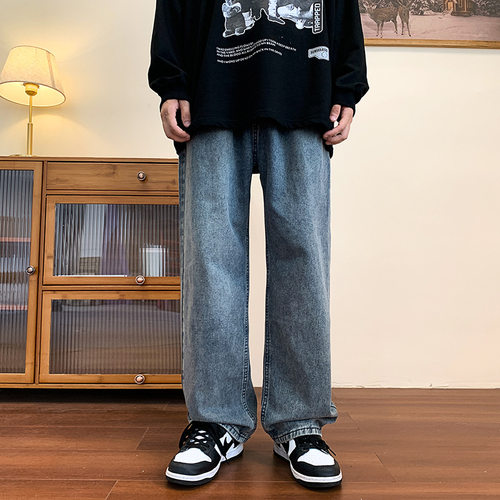 loose jeans versatile denims pants baggy trousers牛仔裤男