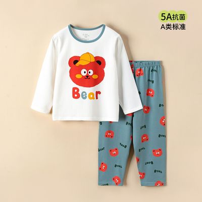 kids pyjamas homewear sleepwear pajamas男童睡衣夏季纯棉长袖