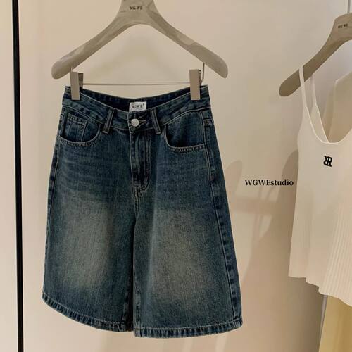 versatile denims pants loose jeans baggy trousers阔腿牛仔