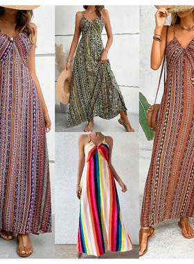 2026 spring summer bohemian women maxi dress woman chiffon裙