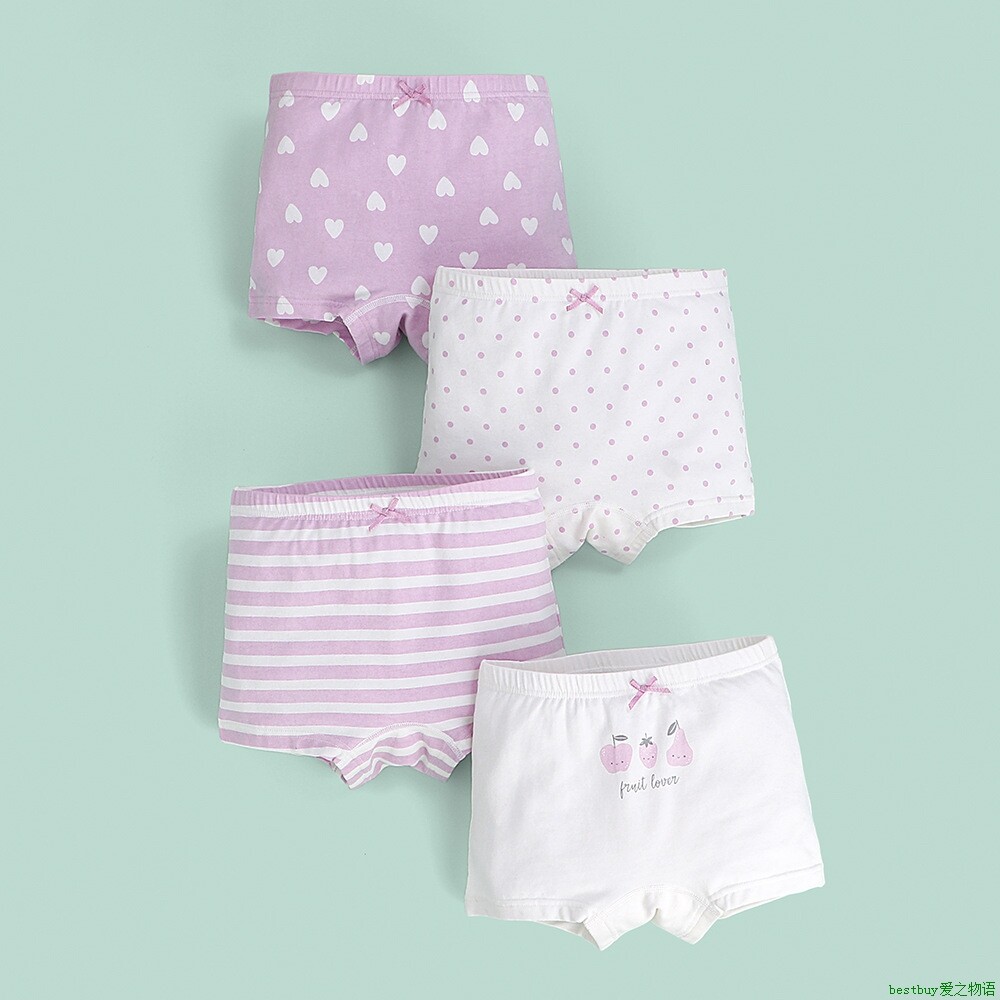 Girls underwear Briefs2023女童莱卡平角内裤精梳棉儿童卡通内裤