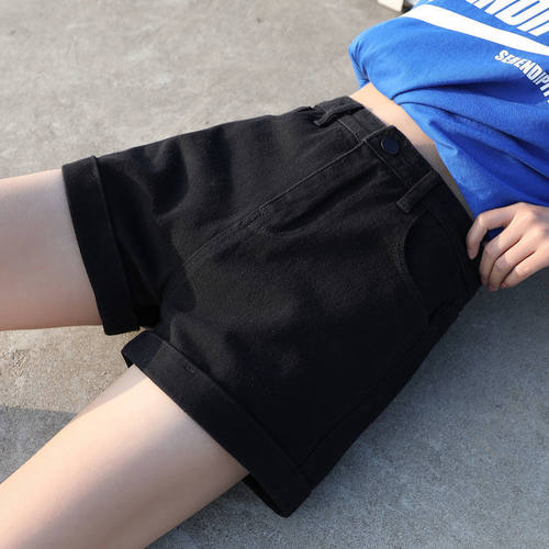 loose jeans shorts versatile denims pants trousers美式短裤女