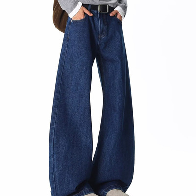 loose jeans wide leg denim pants baggy trousers日系街头美式