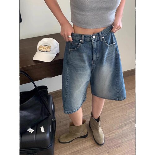 Street Y2K Loose Jorts Denim Shorts Baggy Jeans 牛仔短裤 4XL