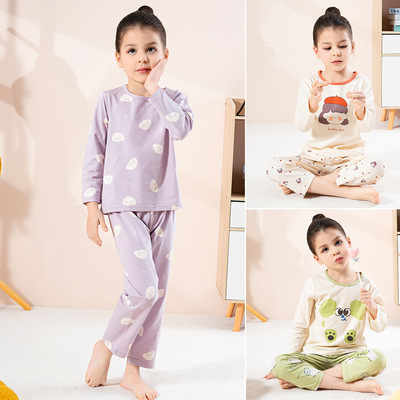 Kids Pyjamas Homewear Sleepwear Pajamas韩版儿童家居套装纯棉