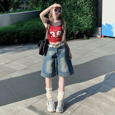 versatile denims pants loose jeans baggy trousers复古辣妹