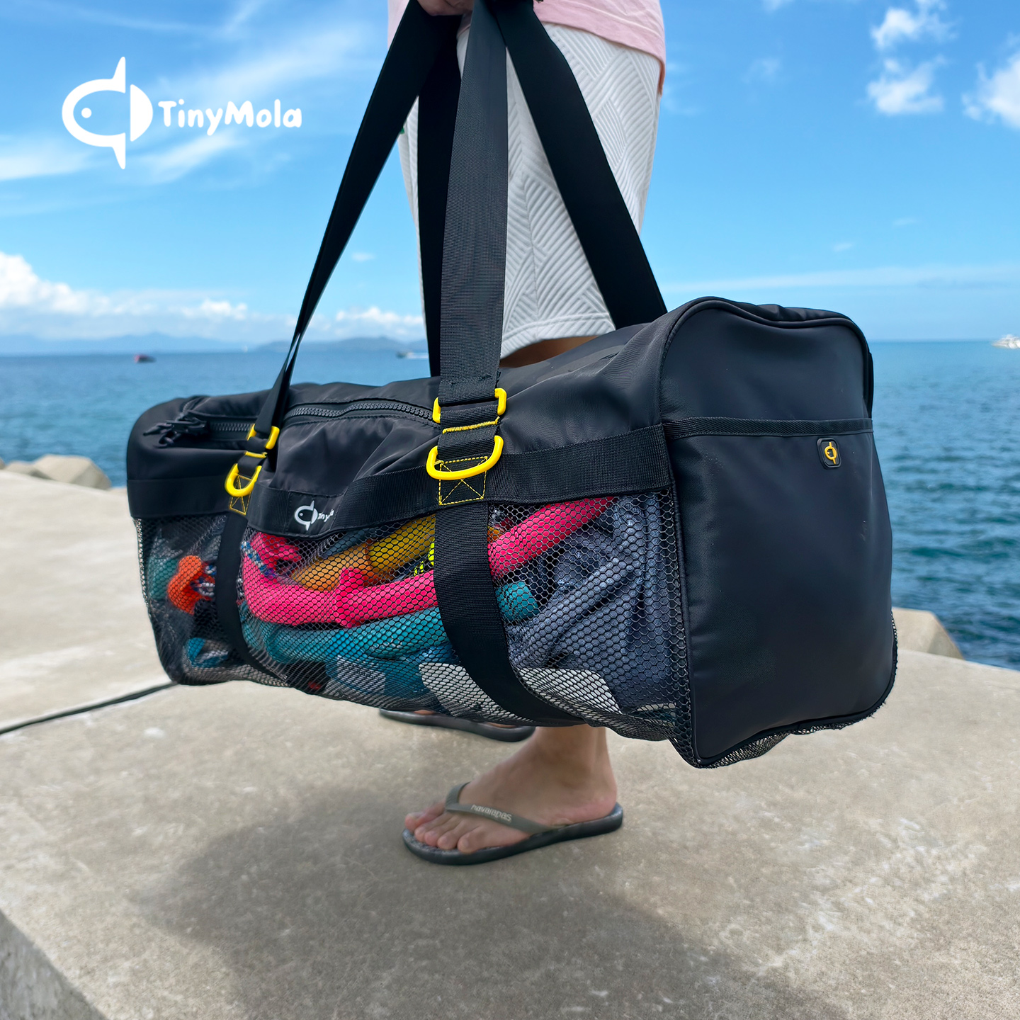 潜水装备收纳包大容量沥水脚蹼包