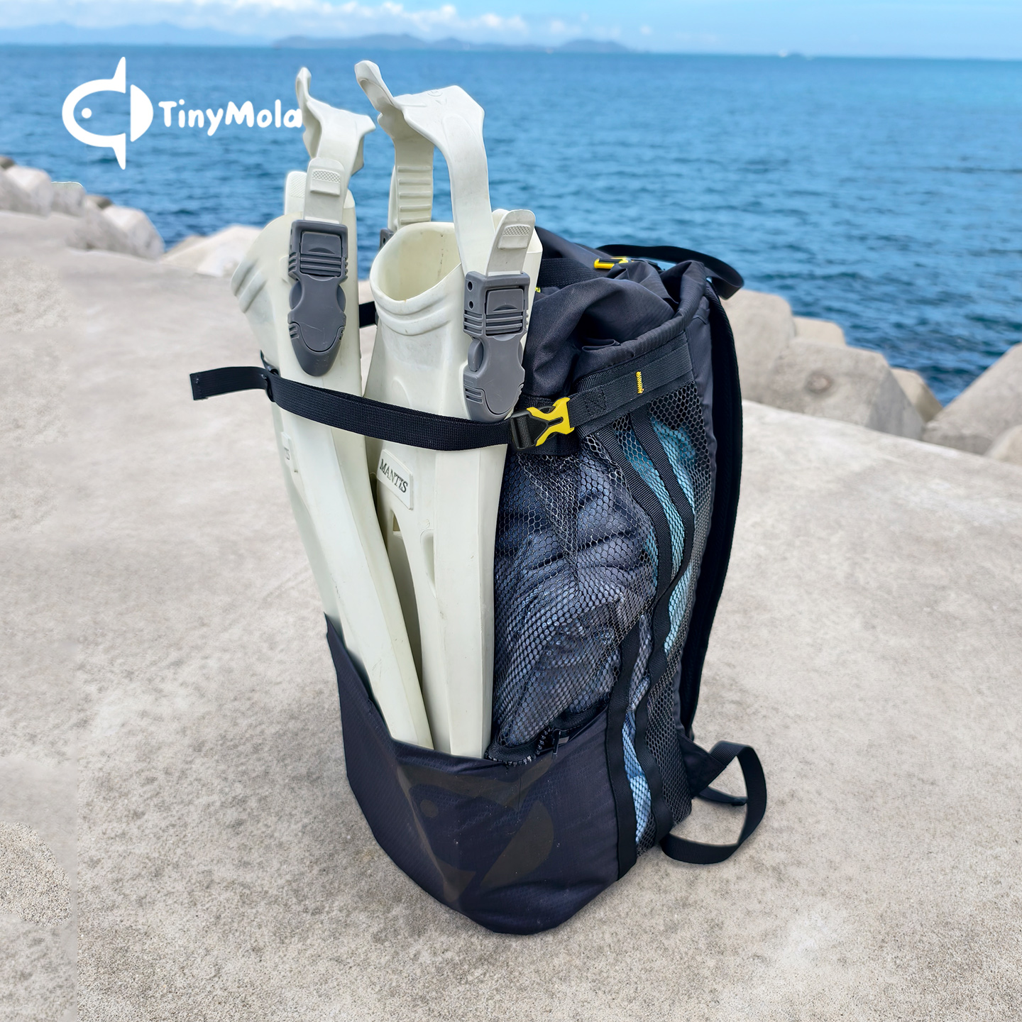 潜水脚蹼背包透气双肩收纳网兜