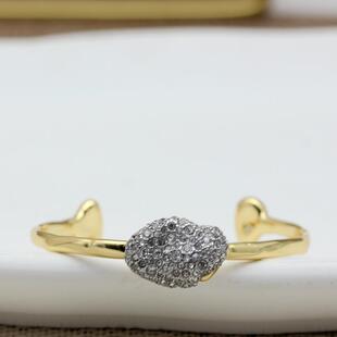 欧美风轻奢鬼才设计AB开口椭圆蛋形手镯高级感新款开口手镯满钻