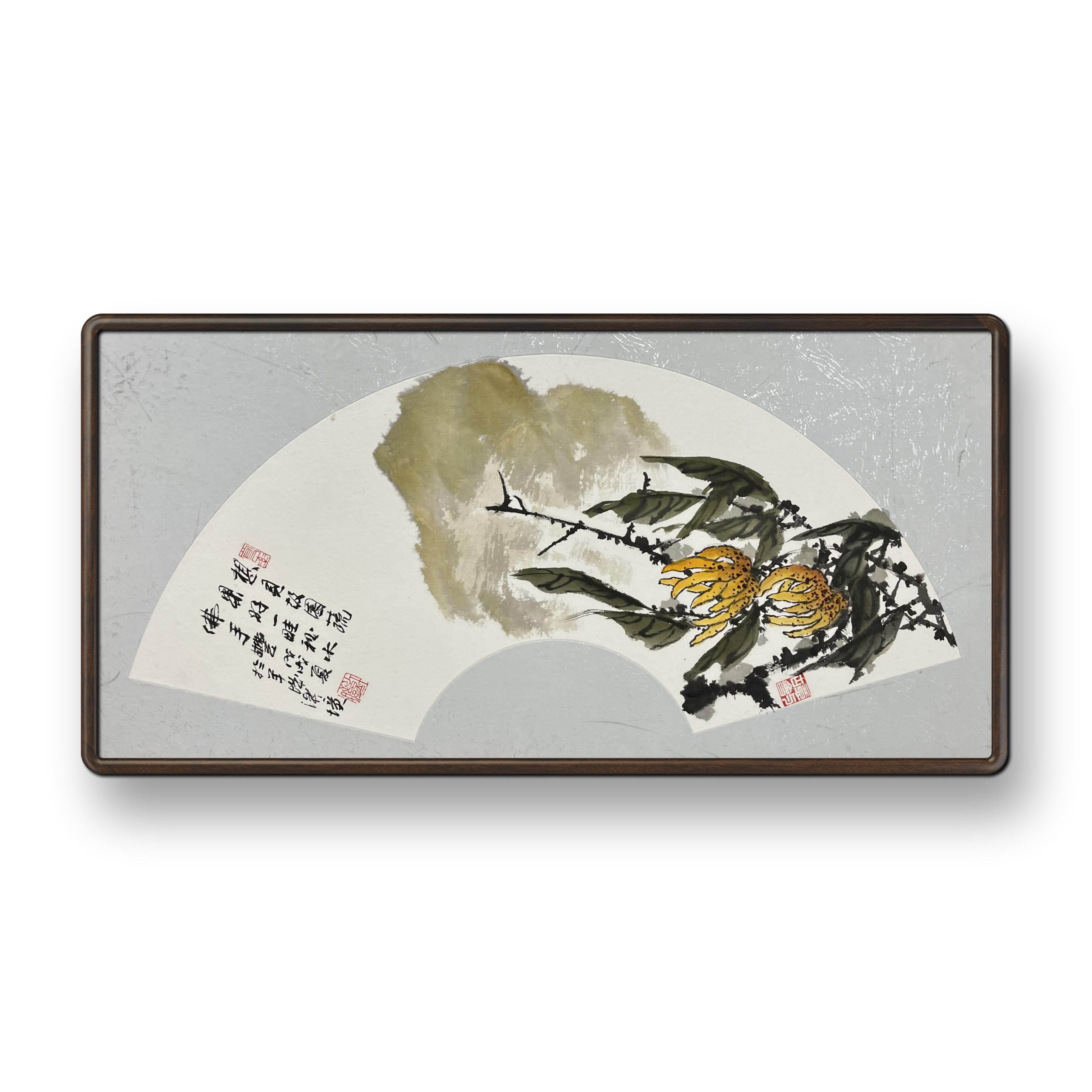 名师李溪境纯手绘国画水墨花卉佛手餐厅客厅卧室玄关装饰画挂画