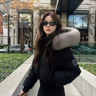 张贝贝同款羽绒棉服女2026新款大毛领连帽立领短款羽绒服外套