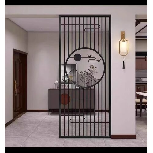 定制铁艺现代轻奢屏风隔断墙客厅餐厅入户玄关轻奢简约镂空办公室