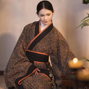 怀谷居汉服素衣双绕长曲裾战国袍汉服秦汉女款定制传统礼服复原款