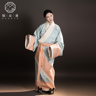 马王堆定制秦汉传统秋冬 复原款 怀谷居汉服直裾曲裾战国袍 清霓