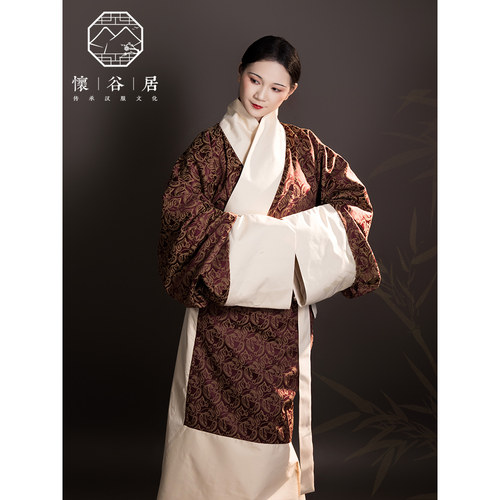 怀谷居汉服直裾曲裾战国袍【撷薇】复原款马王堆定制秦汉传统秋冬