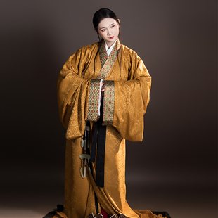 男女款 战国袍曲裾汉服复原直裾袍配饰禁步原创冬季 楚韵 怀谷居