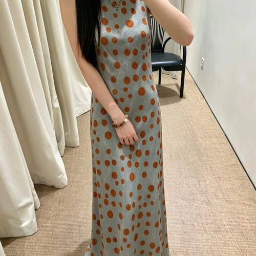 至上-26夏上新香云纱斜裁优雅绝美气质修身显瘦连衣裙w6676