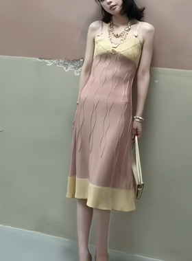 ASM 安娜/法式复古小香风纱线立体刺绣小花vintage针织连衣裙女