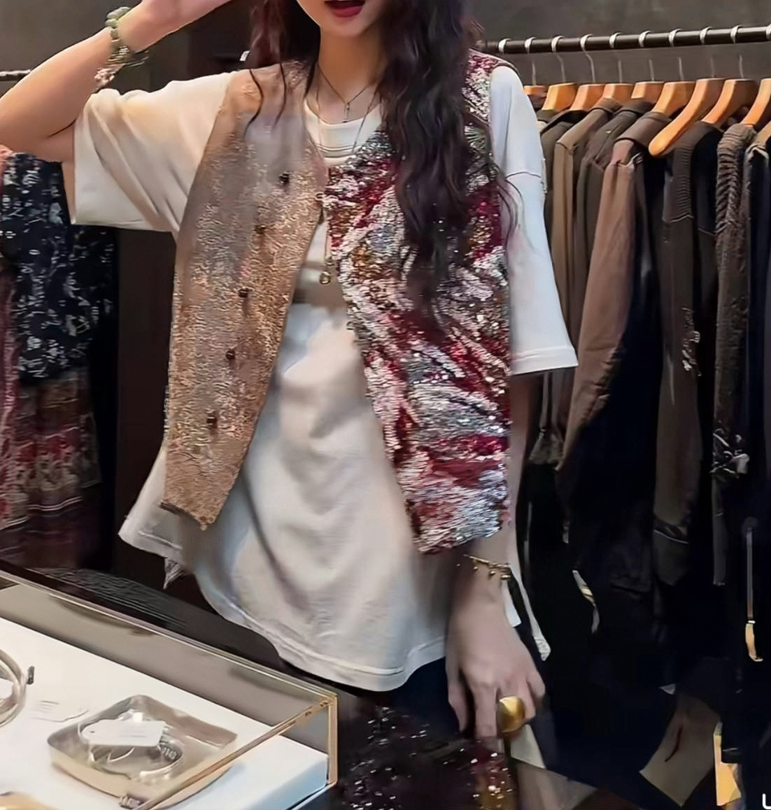 三吉黑花【昭愿】国风新中式马甲女时髦洋气2025新款叠穿背心上衣