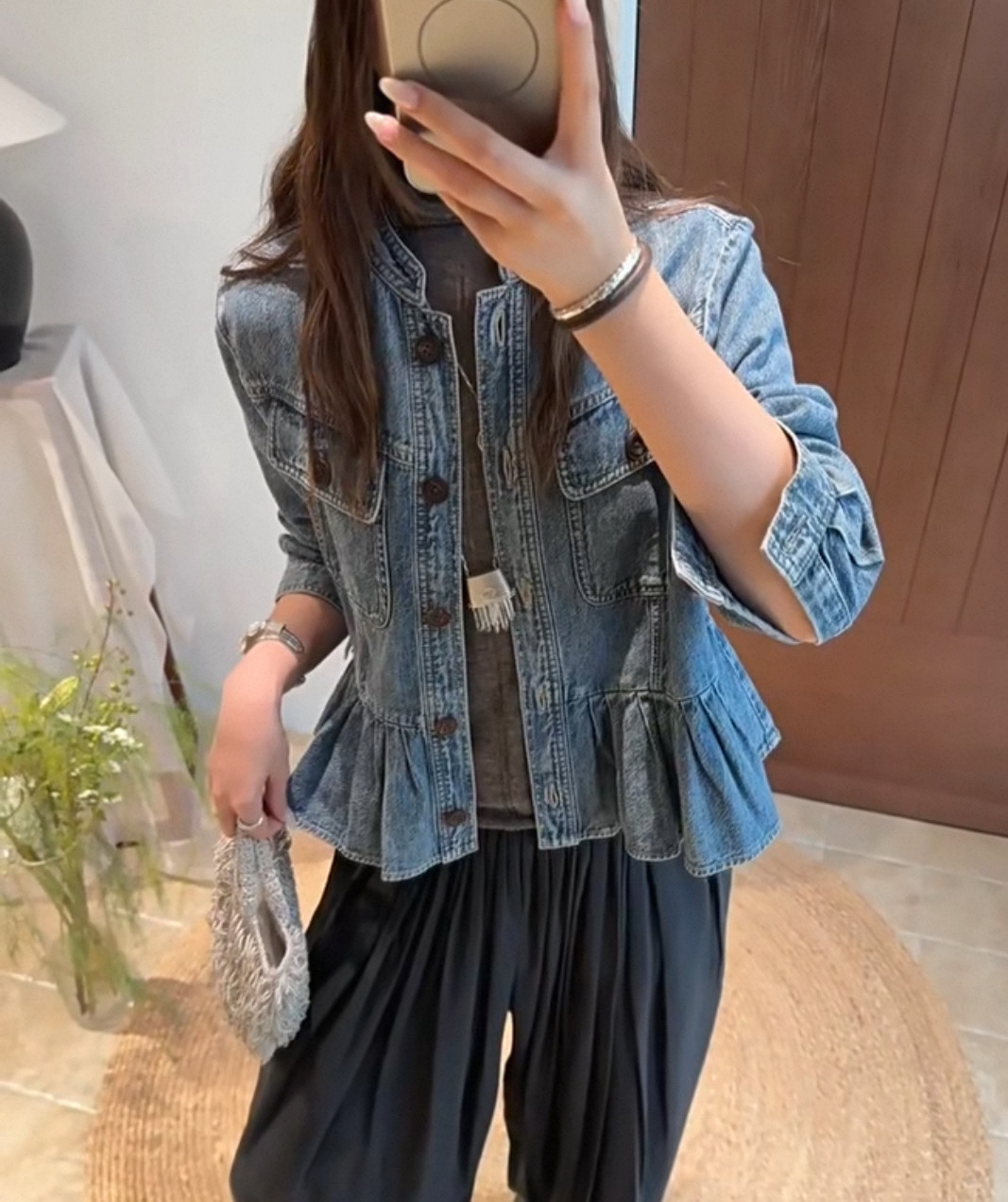 COTEMP 高品质 26FW新款米瑞尔百褶荷叶边工装短款外套女