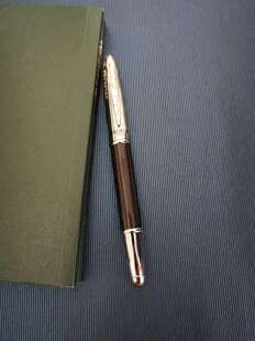 碳纤编织法国巴尔漫签字笔轻奢宝珠笔黑色高档金属笔巴黎秀场礼品