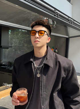 时尚黑框橘片太阳眼镜