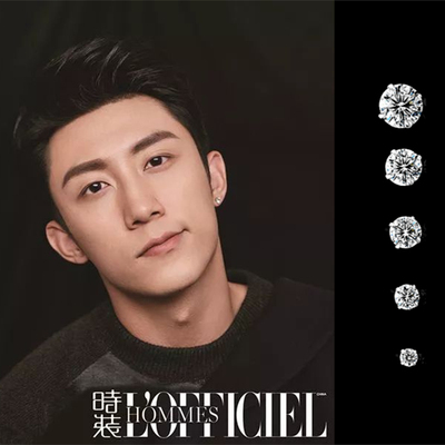 手工纯银四爪迷你耳环黄景瑜同款