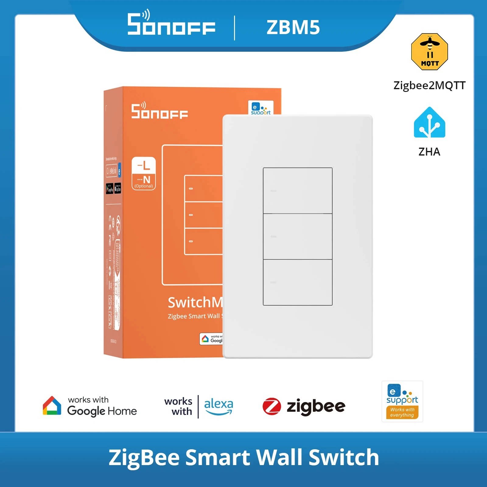 SonoffZBM5易微联Zigbee面板图片