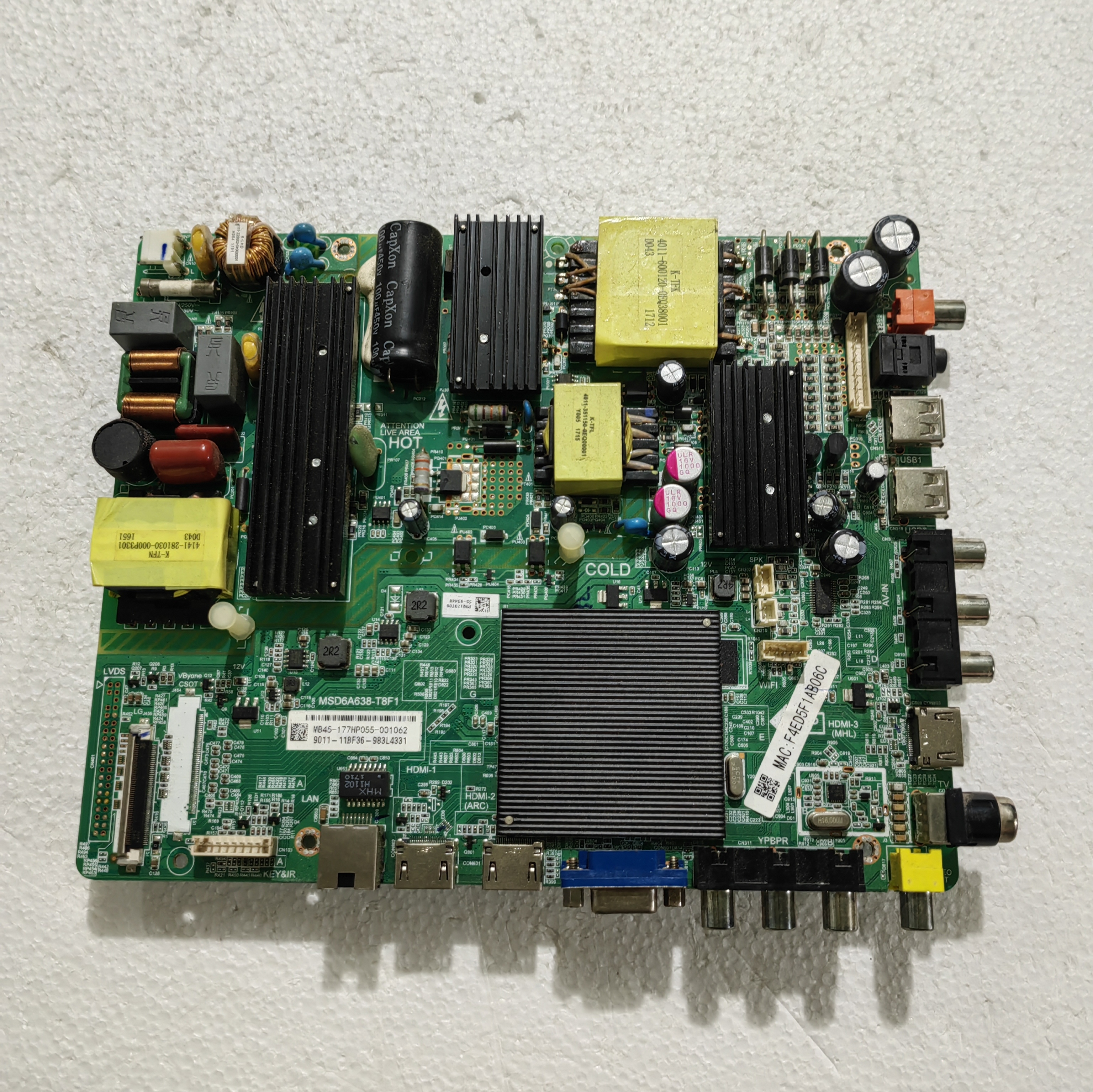 原装飞利浦55PUF6092/T3主板MSD6A638-T8F1屏K550WDC2LC546PU2L01