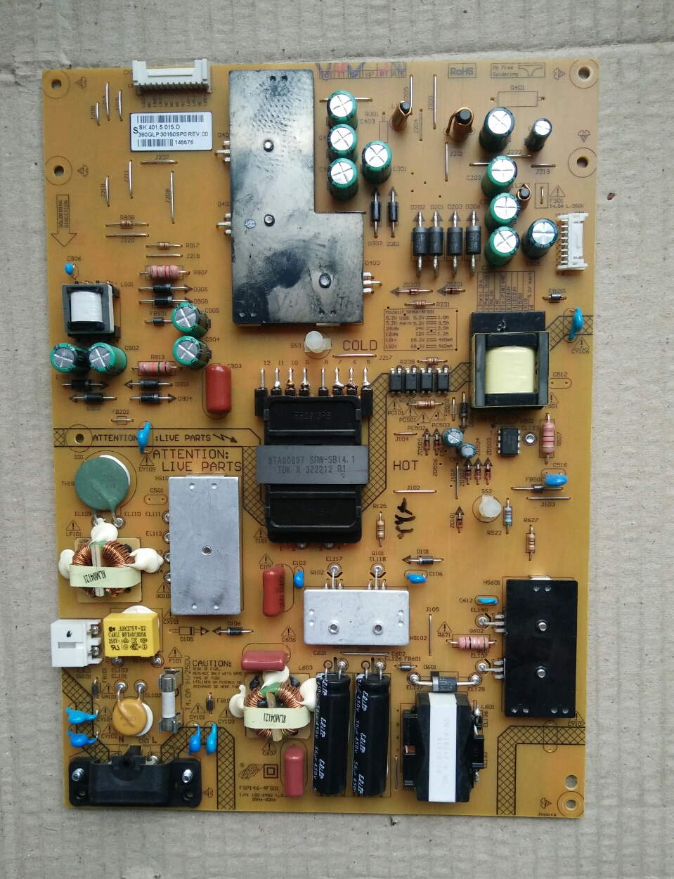 原装乐视Letv S50 3D电源板FSP146-4FS01实物图