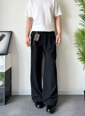 POPLAR CLASSIC打褶立体A字微阔TR通勤质感西裤百搭垂坠感休闲裤