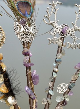 厘米权杖紫水晶仙女棒仪式感月亮