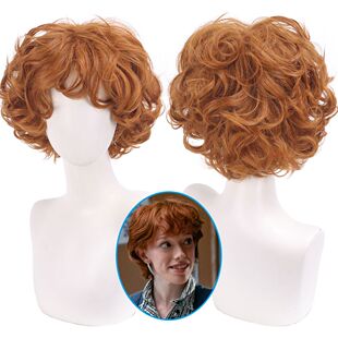 怪奇物语 Vickie 薇姬 cos假发 罗宾 暗橘色短卷发 拉拉子