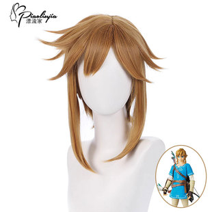 猫八 塞尔达 旷野之息林克扎发 林克长发cosplay假发