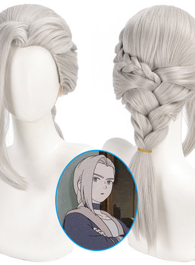 猫八 罗小黑战记2大电影师姐鹿野COS假发 打毛顶美人尖银灰色马尾